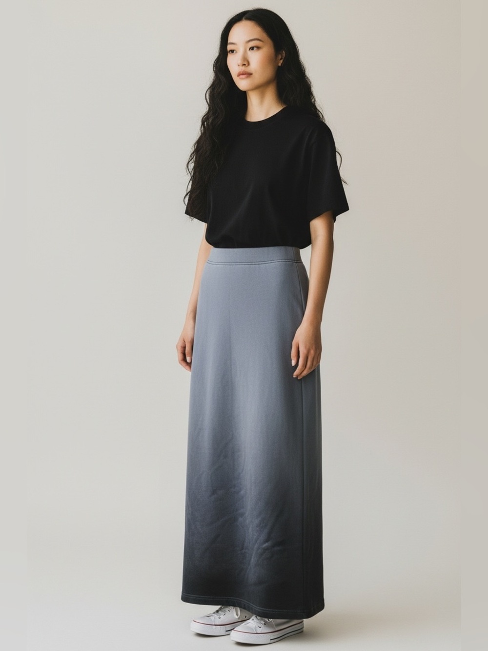 Zara Women’s Fleece Charcoal Pencil Midi Skirt Size Medium NWT